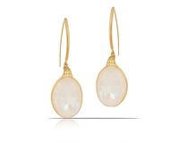 Kolczyki z dużym kamieniem White Opal z kolekcji Primero (P23/ZIM/113/2AU)