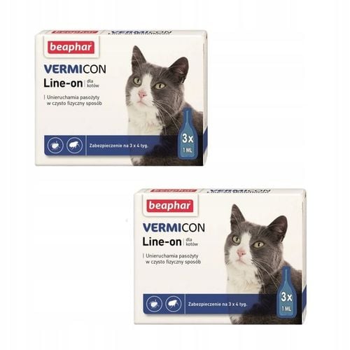 Beaphar VERMICON Krople KLESZCZE Pchły KOT 3x1ml na Arena.pl
