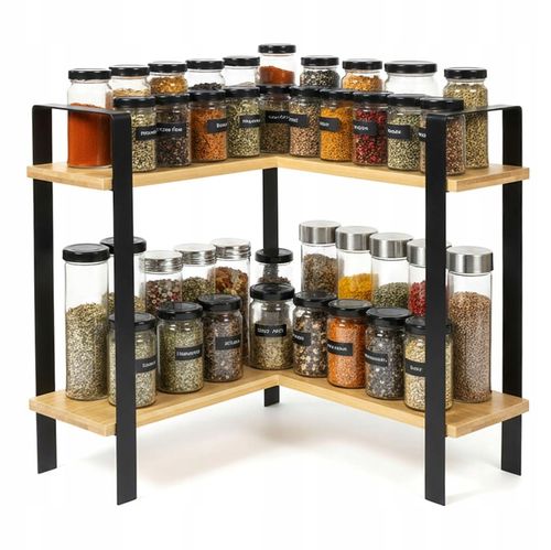 STOJAK NA PRZYPRAWY REGAŁ BAMBUSOWY DREWNIANY ORGANIZER PÓŁKI na Arena.pl