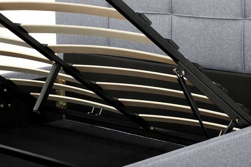 SZARE ŁÓŻKO TAPICEROWANE Z POJEMNIKIEM 160x200 na Arena.pl