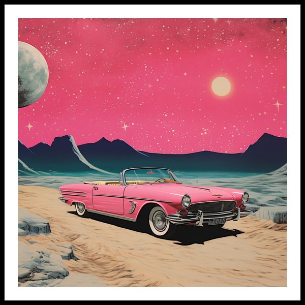 Plakat 90x90cm Kabriolet W Kosmosie zdjęcie 3