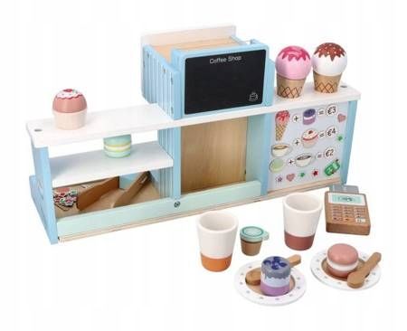 ADAM TOYS Drewniana Kawiarnia Lodziarnia Dla Dzieci zdjęcie 4
