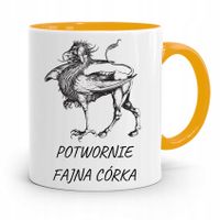 Kubek Żółty Dla Córki Potwornie Fajna Córka Z Nadrukiem Ze Zdjęciem