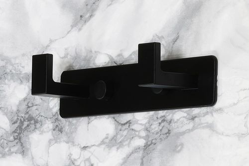 HACZYK WIESZAK NA RĘCZNIKI ŁAZIENKOWY CZARNY PROSTY LOFT SOLIDNY PODWÓJNY na Arena.pl