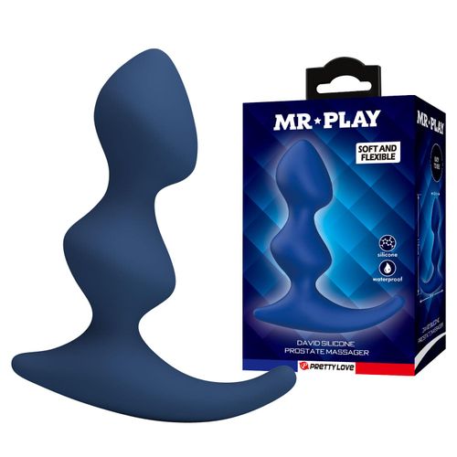 niebieski silikonowy masażer prostaty mr. play david na Arena.pl