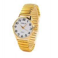 ZEGAREK DAMSKI MĘSKI WYGODNY Rozciągliwy GUMCE BRANSOLETA ZŁOTY Senior