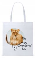 Walentynki Dla Dziewczyny Torba Eco Biała Shopper Z Nadrukiem Ze Zdjęciem
