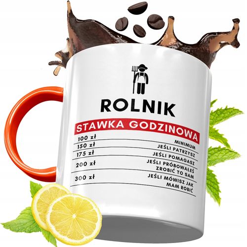 Kubek Pomarańczowy Dla Rolnika Prezent Z Nadrukiem Ze Zdjęciem na Arena.pl