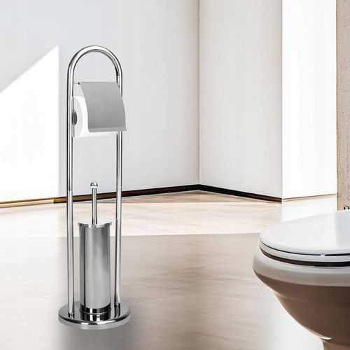 STOJAK UCHWYT NA PAPIER + SZCZOTKA DO WC ZESTAW STABILNY WYTRZYMAŁY MODNY na Arena.pl