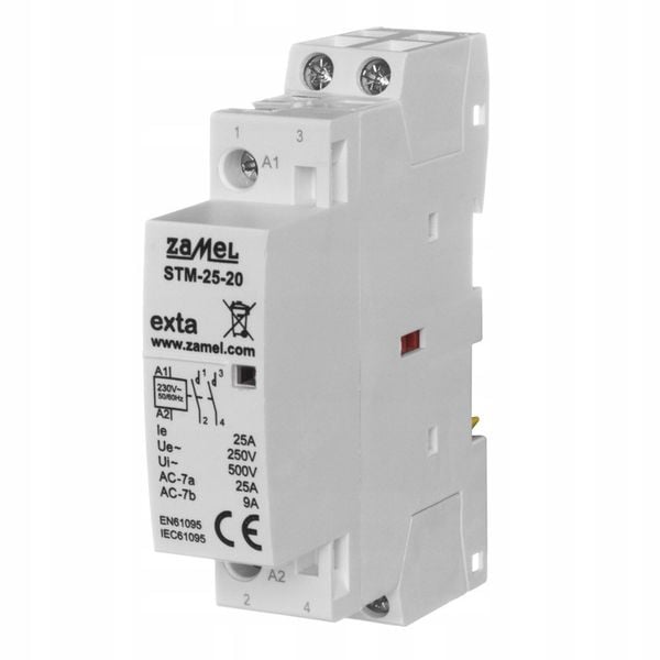 STYCZNIK MODUŁOWY STM-25-20 25A 2xNO 230VAC zdjęcie 2