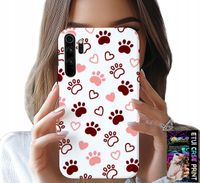ETUI DO XIAOMI NOTE 8 - PSIE ŁAPKI NA BIAŁYM TLE, PIES, KOT, MIŚ