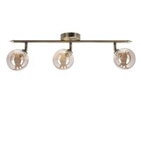 Rodia lampa sufitowa listwa patynowy 3x40W G9 klosz bursztynowy