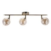 Rodia lampa sufitowa listwa patynowy 3x40W G9 klosz bursztynowy