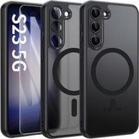 Etui do SAMSUNG S23 5G do MagSafe CZARNY MAT Szkło z czytnikiem linii