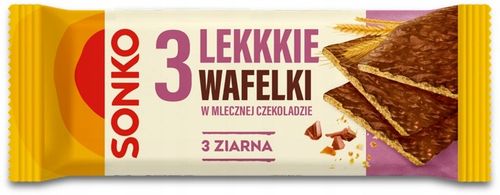 Lekkie wafelki 3 ziarna w mlecznej czekoladzie Sonko 36g x 11 szt na Arena.pl