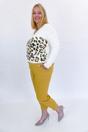 Musztardowe Rozciągliwe Spodnie Boyfriend UNI na Arena.pl