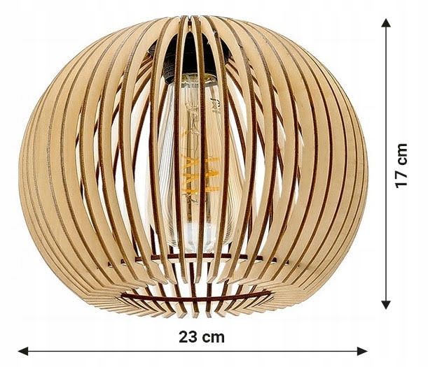 LAMPA KINKIET E27 ścienny stały loft KULA Drewno zdjęcie 4