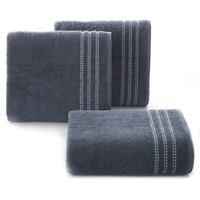 Ręcznik SEBA 70x140 cm stalowy bordiura pasy bawełna 480 g/m²