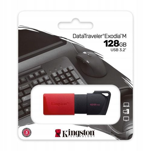 SZYBKI PENDRIVE USB KINGSTON DTX EXODIA M Odczyt 30MB/s 3.2 128GB CZERWONY na Arena.pl