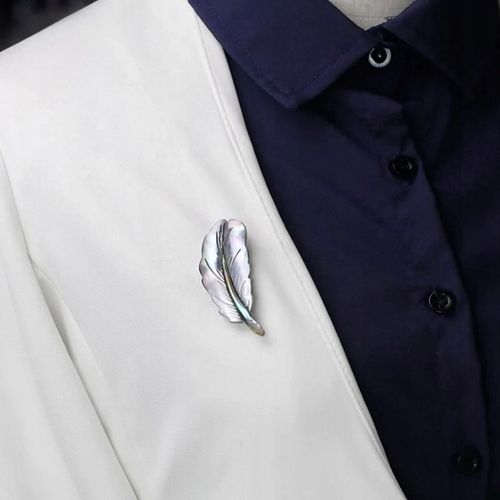 PINETS broszka Pióro Piórko masa perłowa Ozdoba na Arena.pl