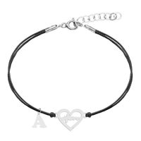 Bransoletka Sznurkowa Serce Linia Życia Literka Srebro 925