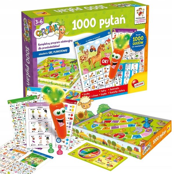 PREZENT EDUKACYJNY DLA 3, 4 LATKI Gra Carotina 1000 pytań + Torebka zdjęcie 6