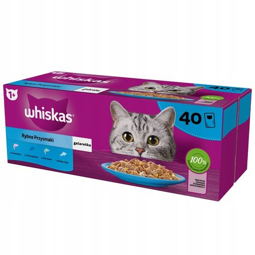 WHISKAS mokra karma dla kota rybne smaki w galaretce saszetki 40x85 g na Arena.pl
