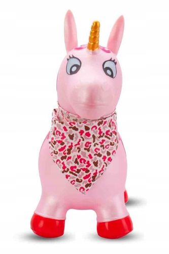 Skoczek gumowy dla dzieci JEDNOROŻEC 60 cm różowy perłowy z bandaną do skak na Arena.pl