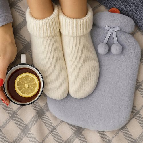 Duży termofor gumowy w pokrowcu ogrzewacz pluszowy w sweterku na wodę XXL na Arena.pl