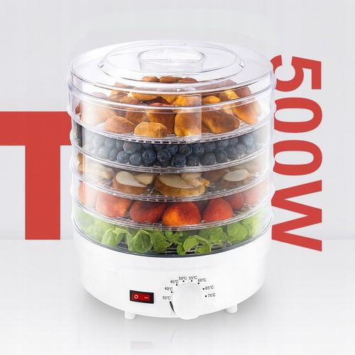 SUSZARKA SPOŻYWCZA DO GRZYBÓW OWOCÓW WARZYW REGULACJA 5 POZIOMÓW 500W na Arena.pl