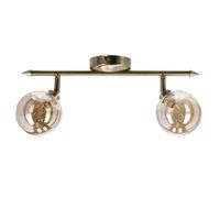 Rodia lampa sufitowa listwa patynowy 2x40W G9 klosz bursztynowy