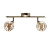 Rodia lampa sufitowa listwa patynowy 2x40W G9 klosz bursztynowy
