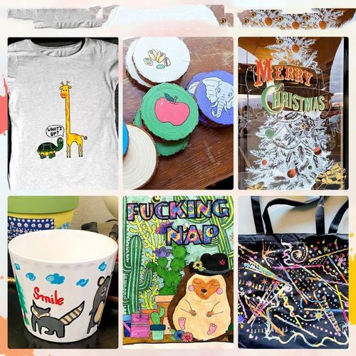 Markery akrylowe 24 kolory Wodoodporne markery z podwójną końcówką Prezenty na Arena.pl