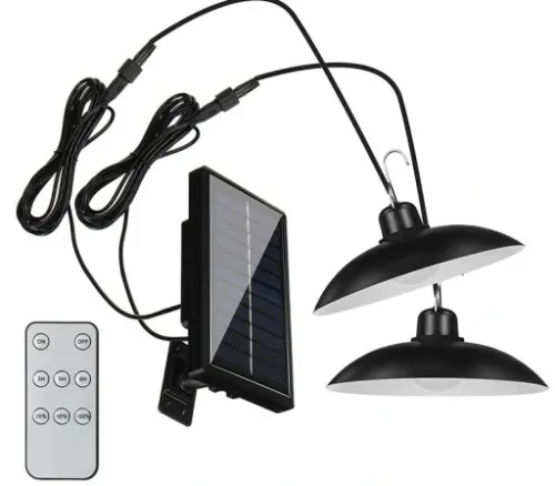 Lampa solarna żyrandol 2x panel solar + pilot 2w1 na Arena.pl