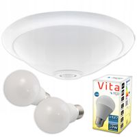 PLAFON OPRAWA LED CZUJNIK RUCHU +2xE27 10W ŻARÓWKI