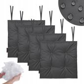 4x WODOODPORNA PODUSZKA OGRODOWA NA KRZESŁO WIĄZANA 40x40 CM GRAFITOWA