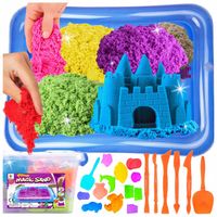 PIASEK KINETYCZNY 3kg BASEN FOREMKI ŁOPATKA PIASKOWNICA WIADERKO ZESTAW XXL