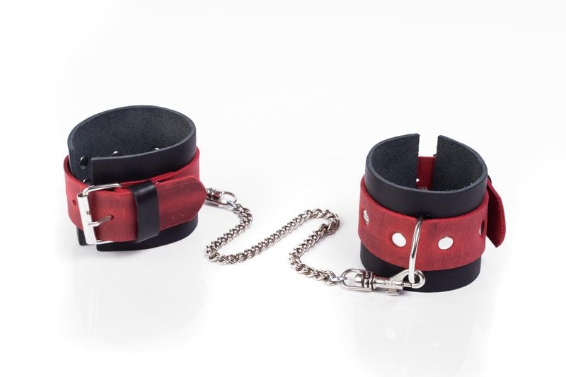 Kajdanki- Cuffs Crazy Horse Red, Small zdjęcie 1