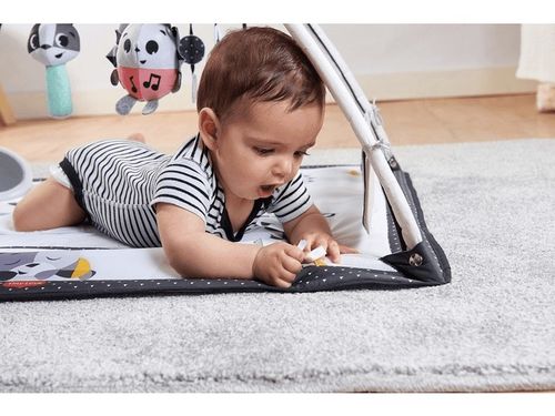 Mata edukacyjna z muzyką pałąk Magiczna Kraina czarno biała dla niemowląt na Arena.pl