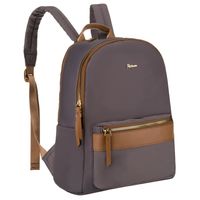 szary, miejski plecak damski z poliestru zamykany suwakami - peterson