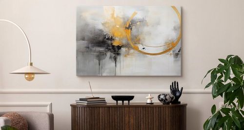 OBRAZ NA PŁÓTNIE NA ŚCIANĘ DO SALONU SYPIALNI MALOWANA ABSTRAKCJA na Arena.pl