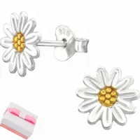 KOLCZYKI SREBRNE 925 STOKROTKI KWIATKI SZTYFT