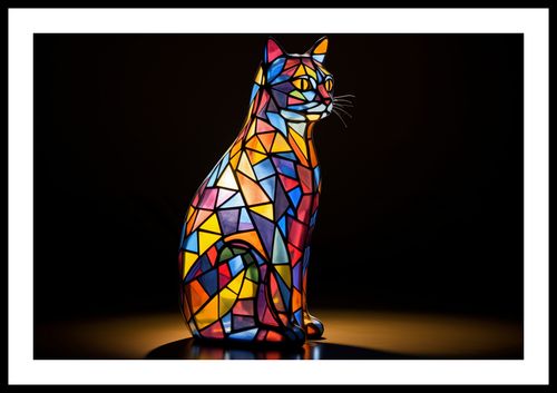 Plakat 60x40cm Koci Witraż na Arena.pl