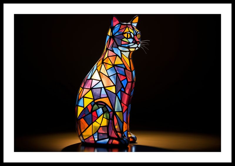 Plakat 60x40cm Koci Witraż zdjęcie 3