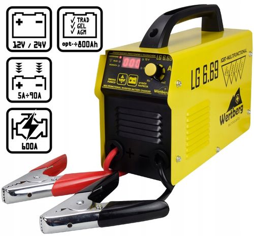 Wertberg LG 6.96 prostownik ładowarka akumulatora 800 Ah 90 A rozruch 600 A na Arena.pl