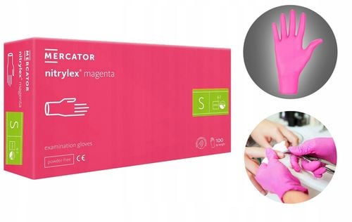 rękawice nitrylowe 100 szt. 7-s nitrylex magenta na Arena.pl