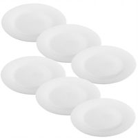 KOMPLET Talerz płytki 6 sztuk CLASSIC 25,4cm białe szkło opal