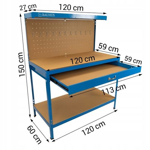 STÓŁ WARSZTATOWY ROBOCZY NARZĘDZIOWY GARAŻ BLAT HAKI na Arena.pl