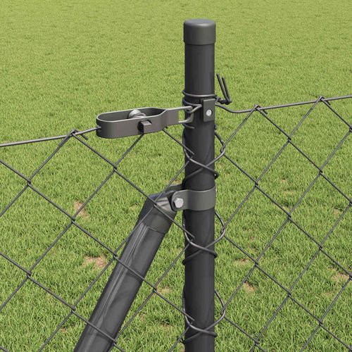 Ogrodzenie z ogniw ze słupkami Szary 1 x 10 m Stal na Arena.pl