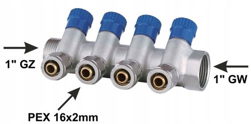 X-HOME ROZDZIELACZ PEX 1” x 16 mm 4 OBWODY SEKCJE CWU DO WODY ZIMNEJ MONO na Arena.pl